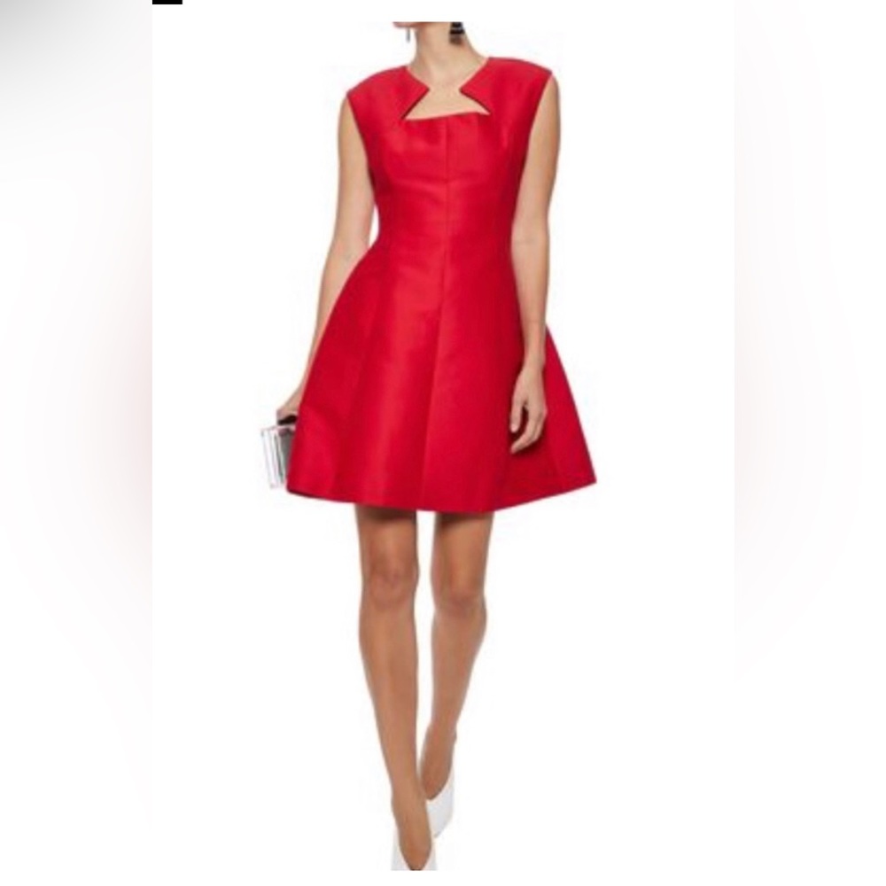 Halston Heritage Red Flare Dress